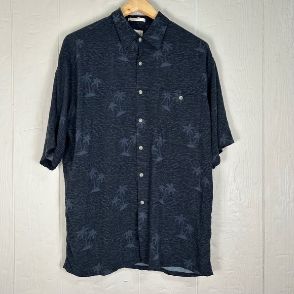 Campia Moda Men's Hawaiian Shirt VTG Palm Tree 100% Rayon Camp Large Resortwear - Picture 2 of 8